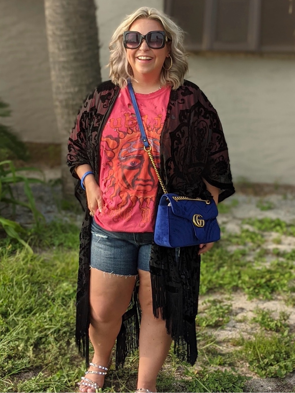Mossimo Velvet Long Lace Duster